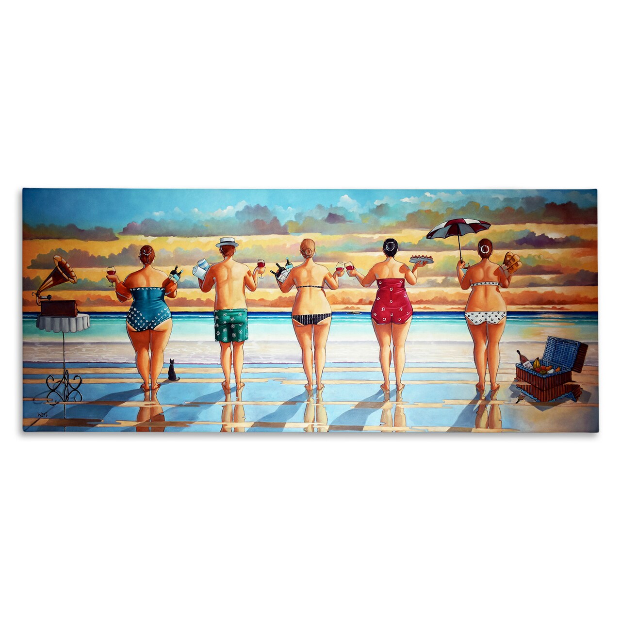 Stupell Industries Beach Friends Coastal Summer Fun Canvas Wall Art